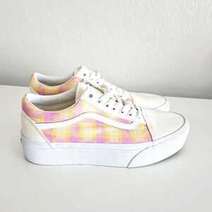 NWOT Vans | Stackform Pastel Picnic Plaid Platform Sneaker Shoes, Womens 10